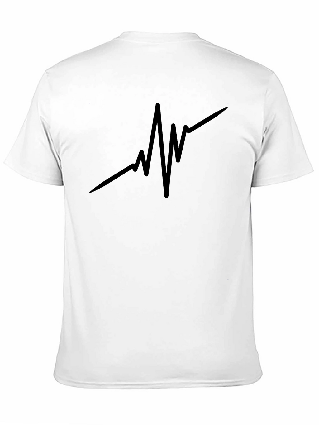 Mens Black T-Shirt - Heartbeat Design