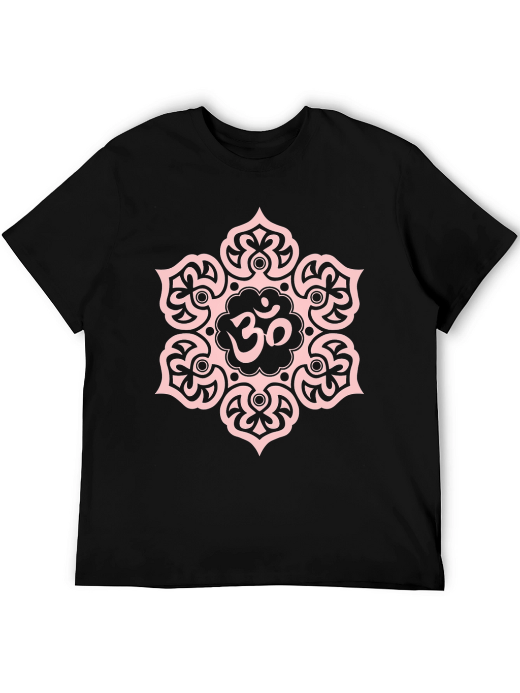 Om Mandala Graphic Tee - Black Cotton Casual Shirt