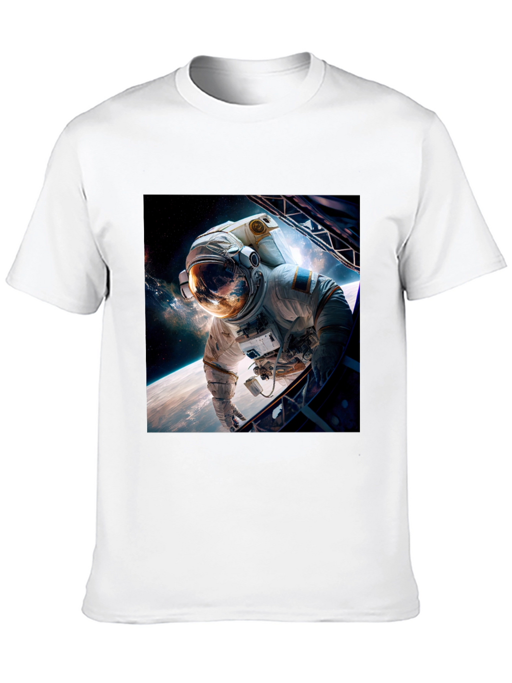 Astronaut in Space Graphic Black T-Shirt