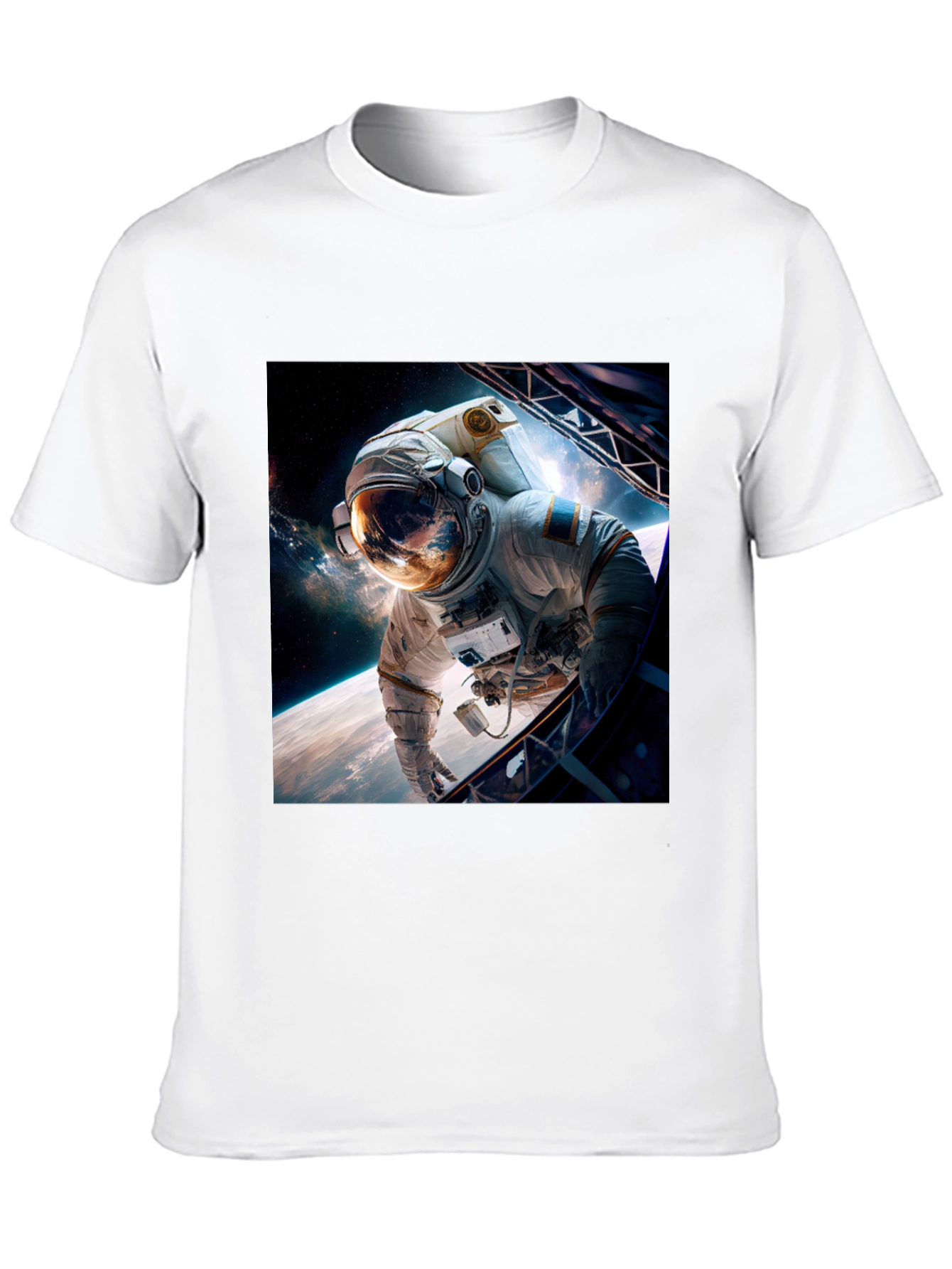 Astronaut in Space Graphic Black T-Shirt