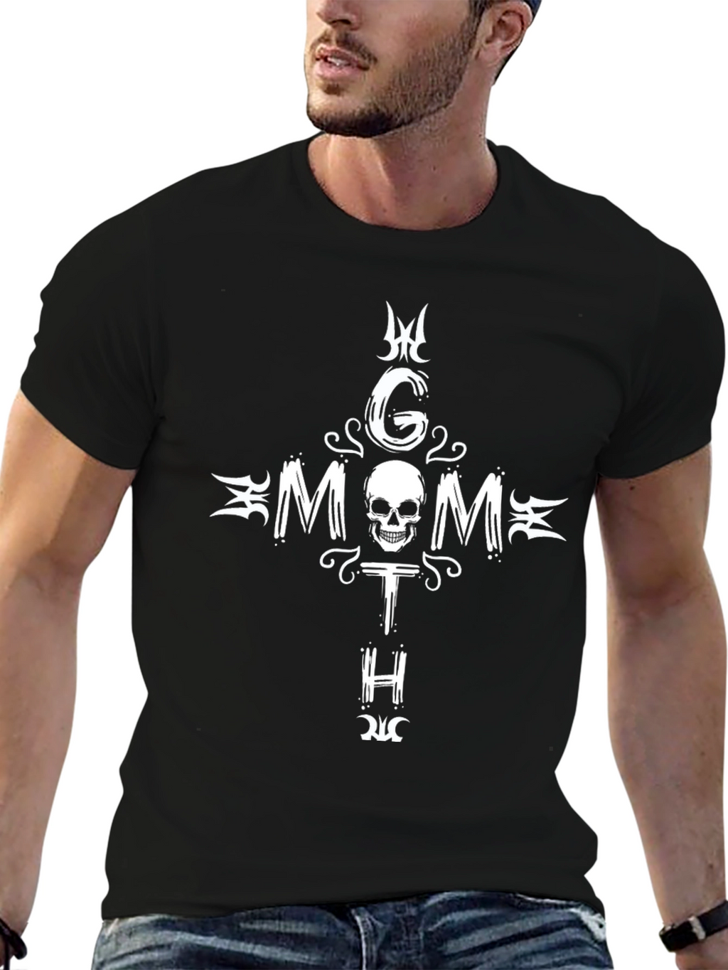 Goth Mom T-Shirt - Skull & Cross Design