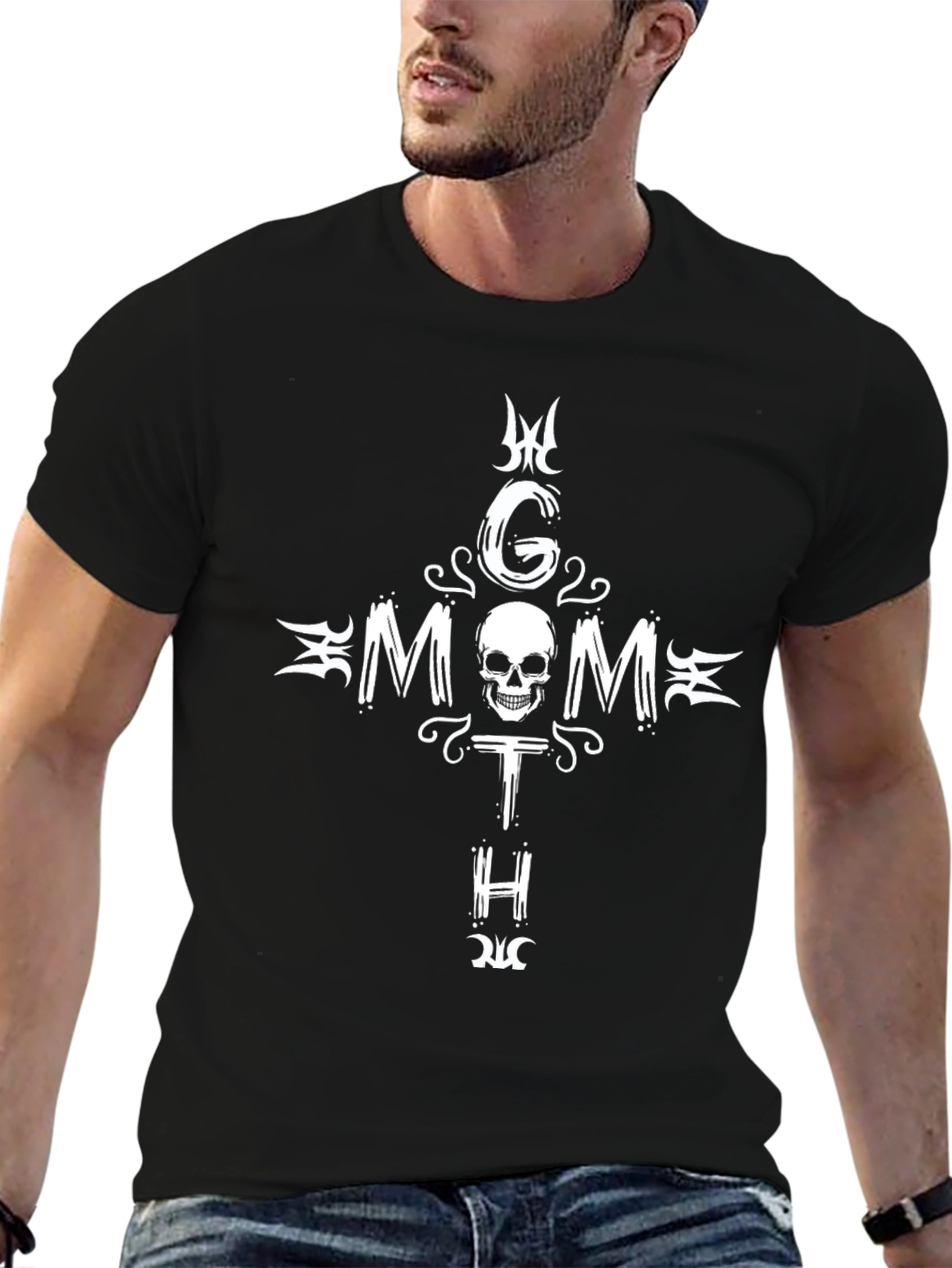 Goth Mom T-Shirt - Skull & Cross Design