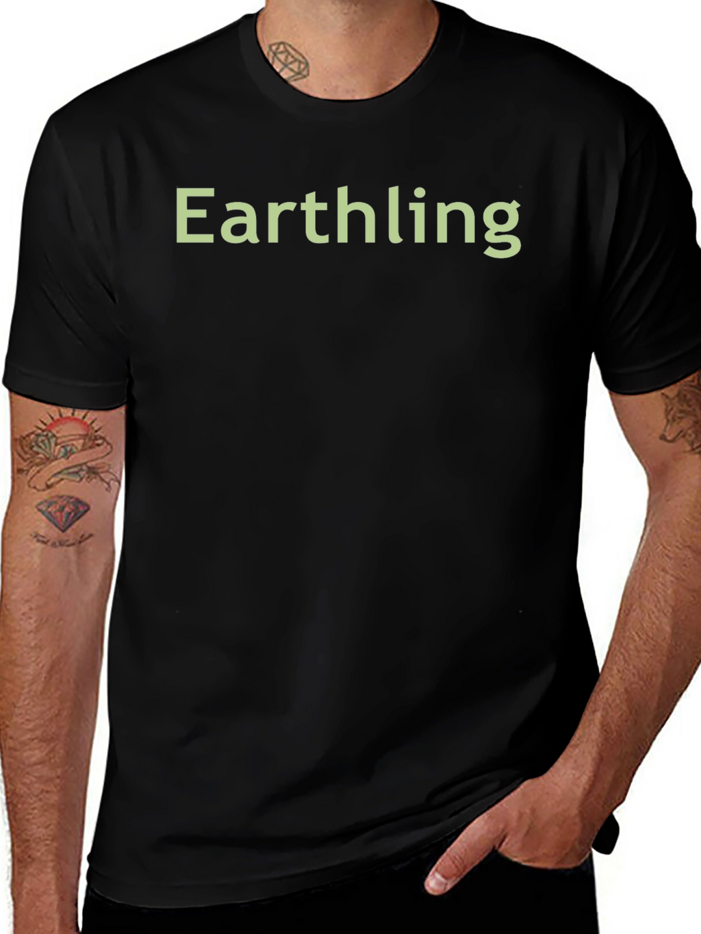 Earthling Graphic Tee - Black Cotton Comfort