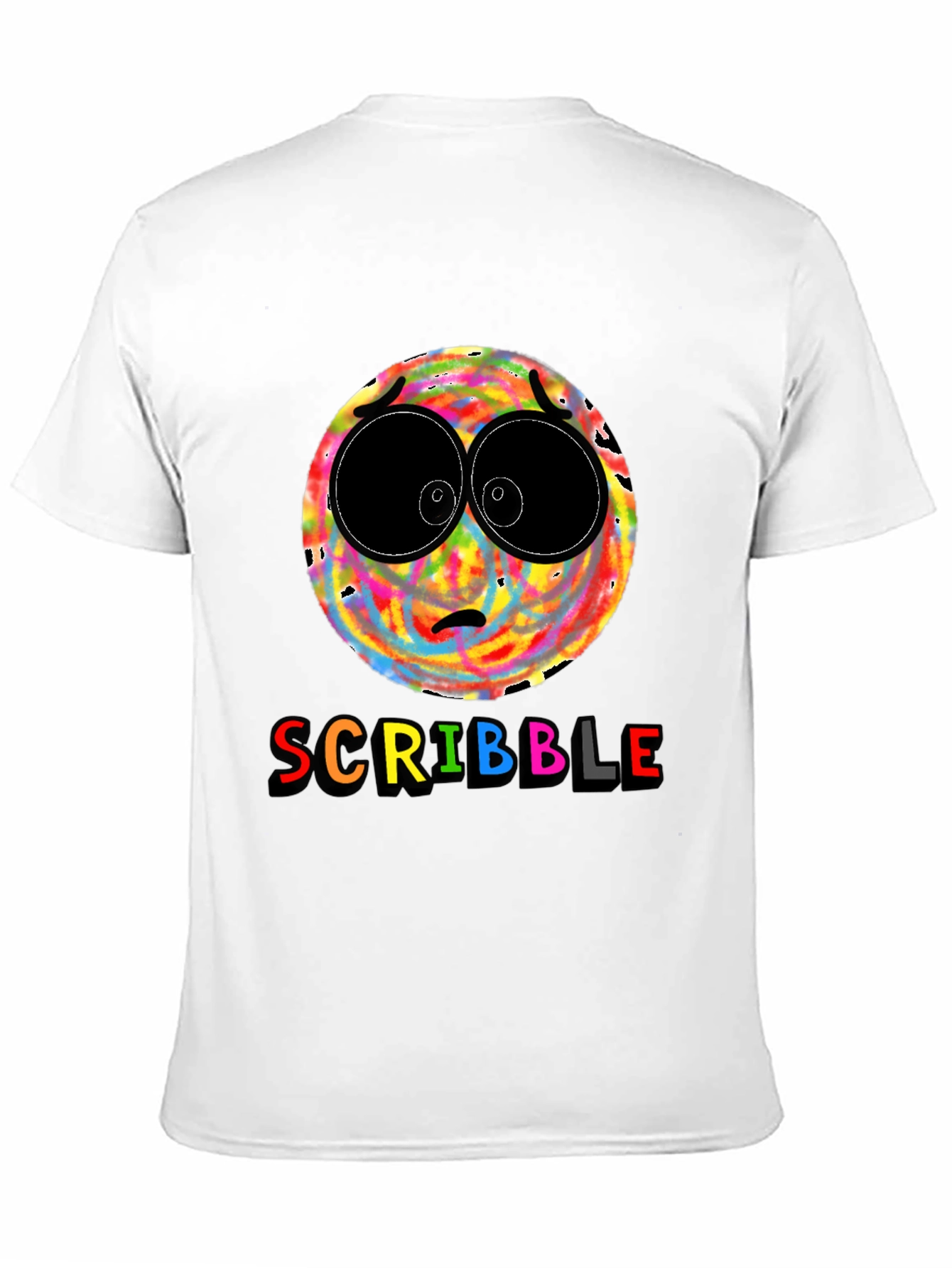 Scribble Face Graphic T-Shirt - Black