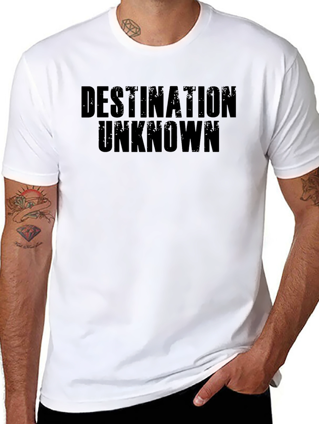 Destination Unknown Graphic Tee - Bold Black T-Shirt