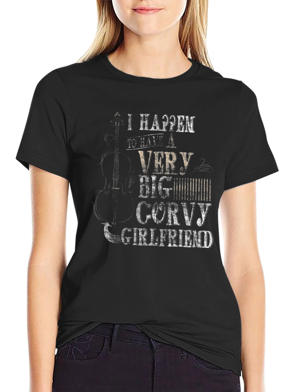 Funny Corvy Girlfriend Black T-Shirt