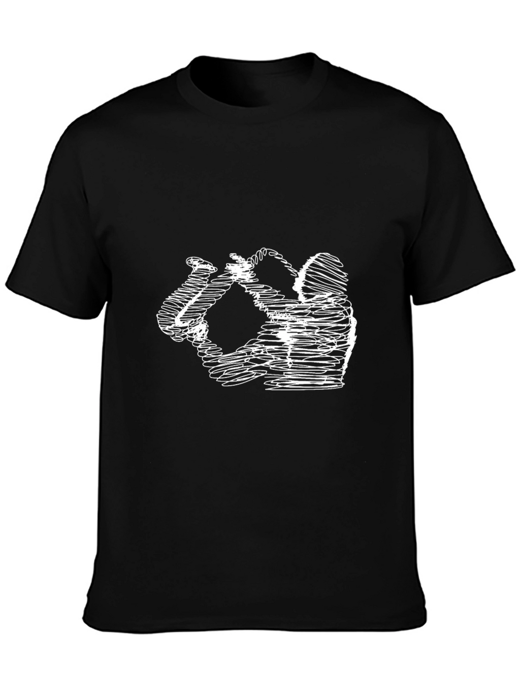 Saxophone Sketch Black T-Shirt - Cool Musician Tee