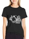 Saxophone Sketch Black T-Shirt - Cool Musician Tee