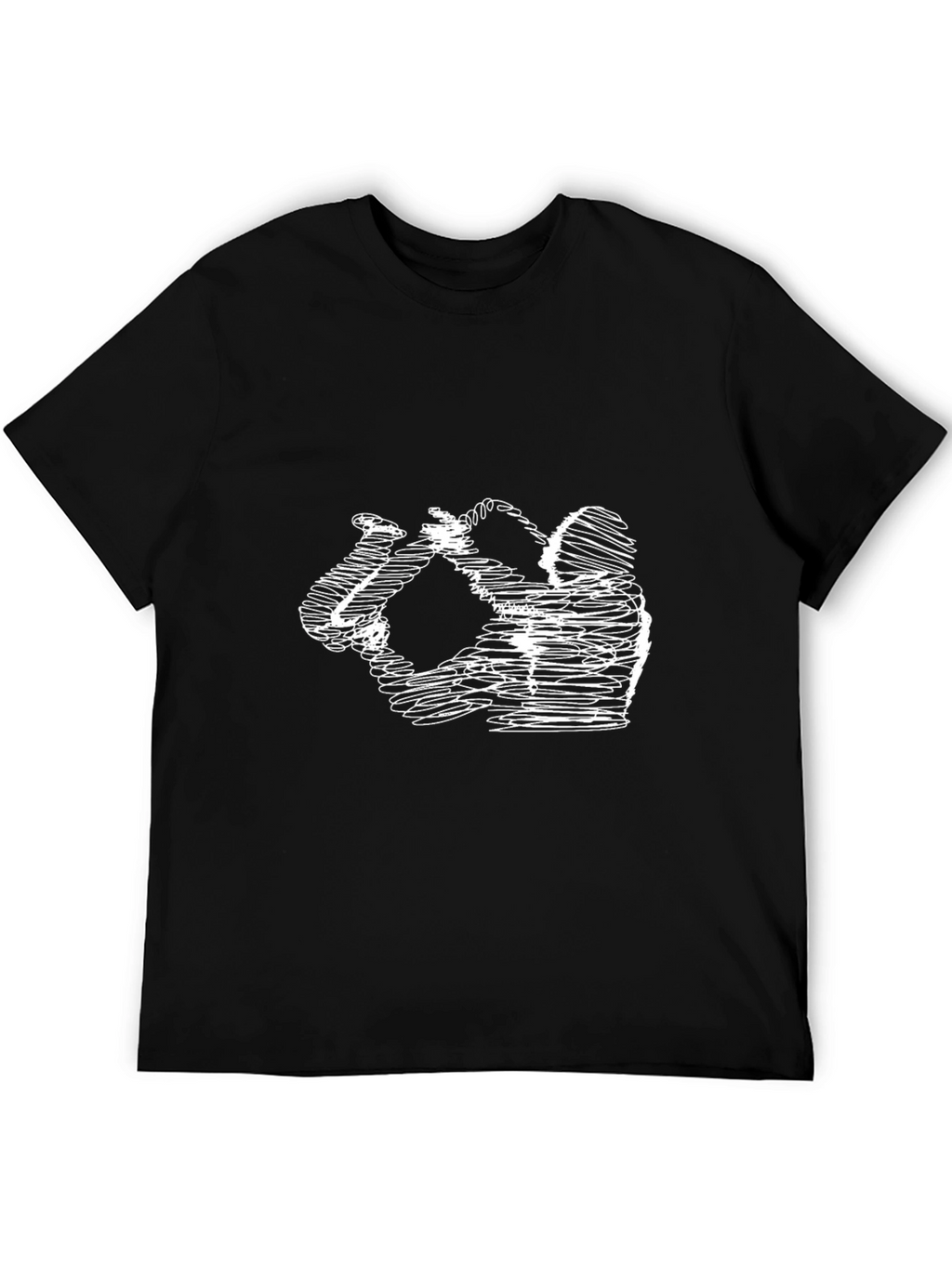 Saxophone Sketch Black T-Shirt - Cool Musician Tee