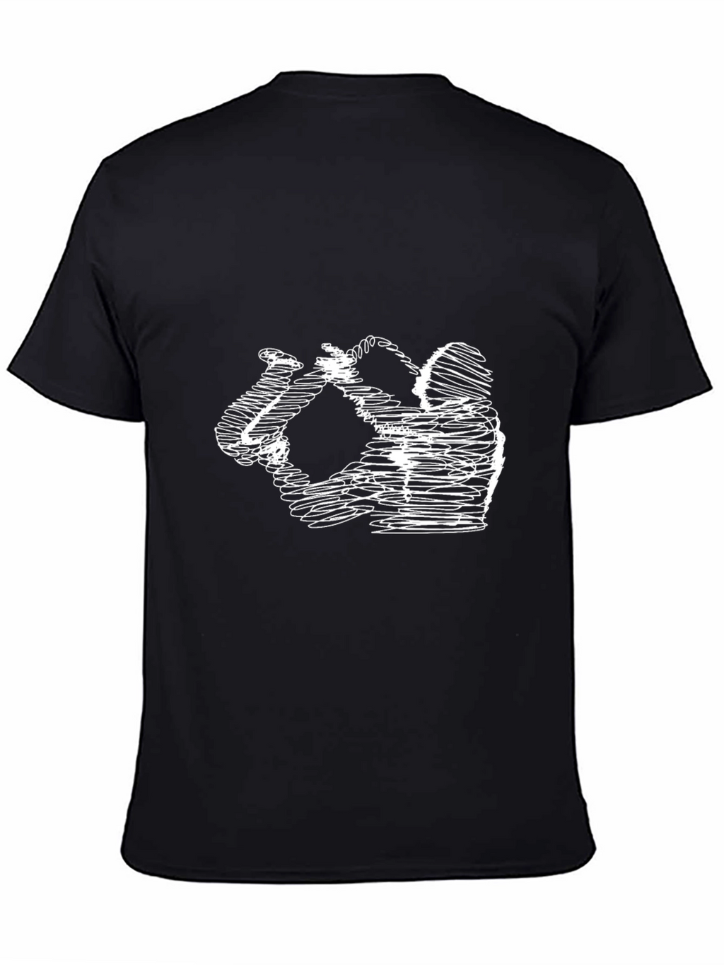 Saxophone Sketch Black T-Shirt - Cool Musician Tee