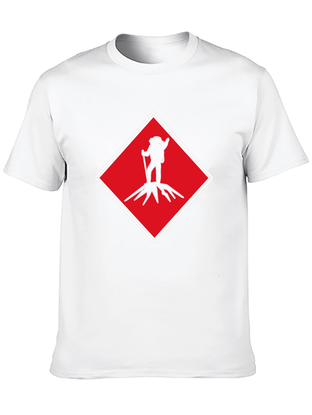Hiking Silhouette Graphic Tee - Red Diamond Design
