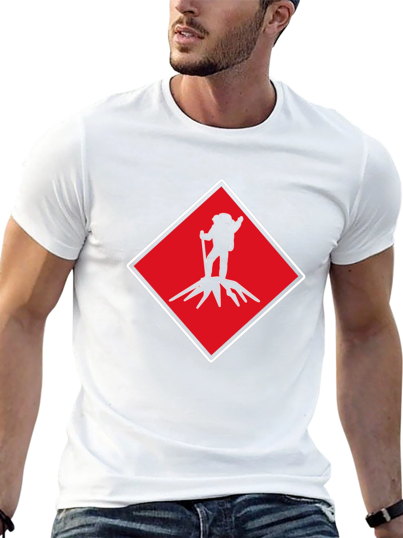 Hiking Silhouette Graphic Tee - Red Diamond Design