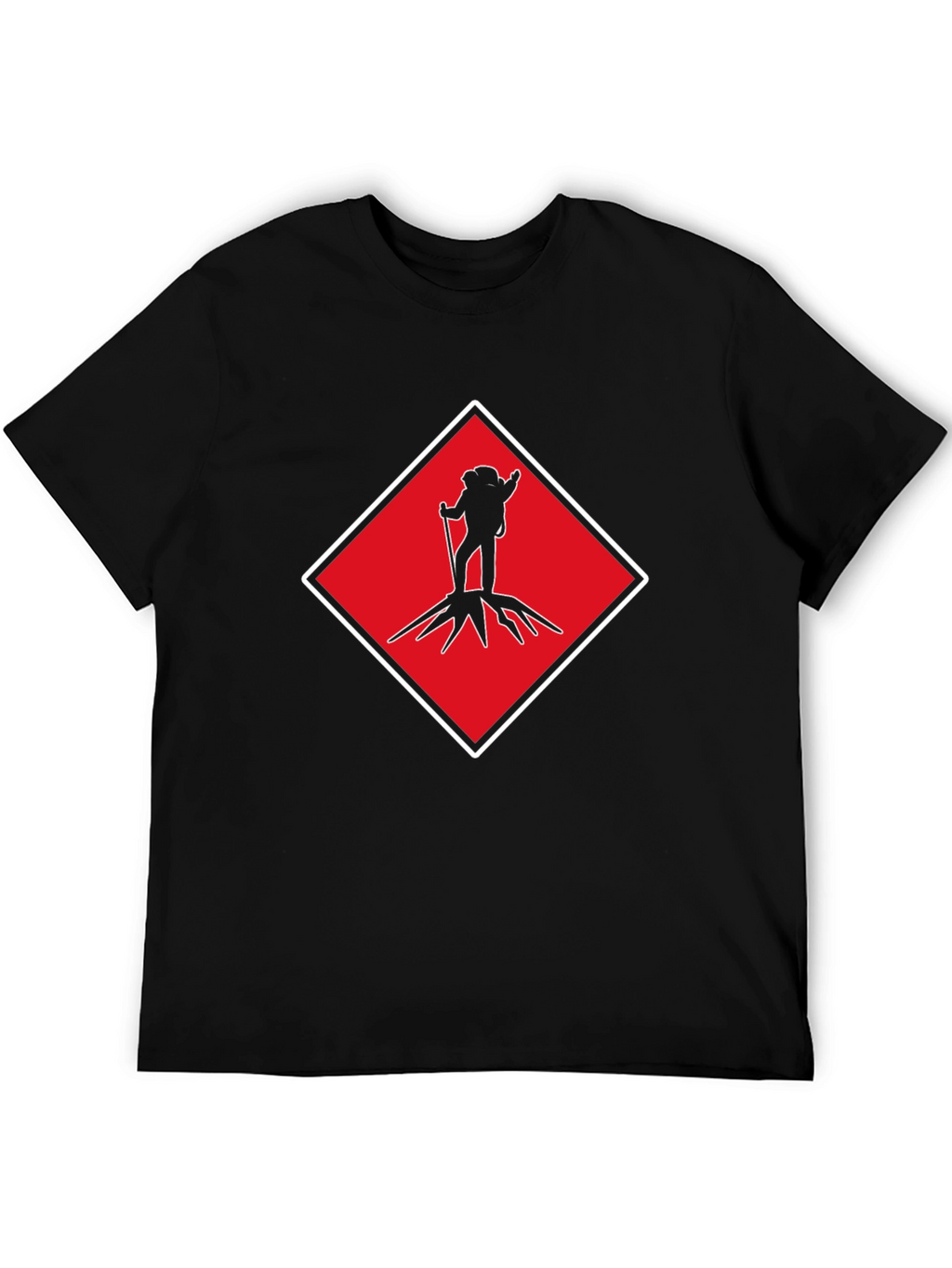 Hiking Silhouette Graphic Tee - Red Diamond Design
