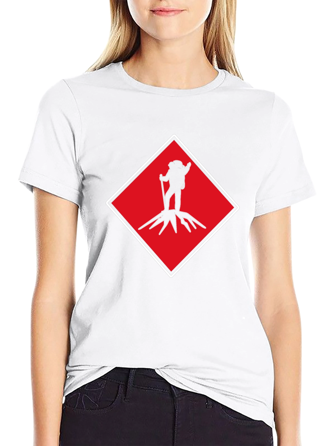 Hiking Silhouette Graphic Tee - Red Diamond Design