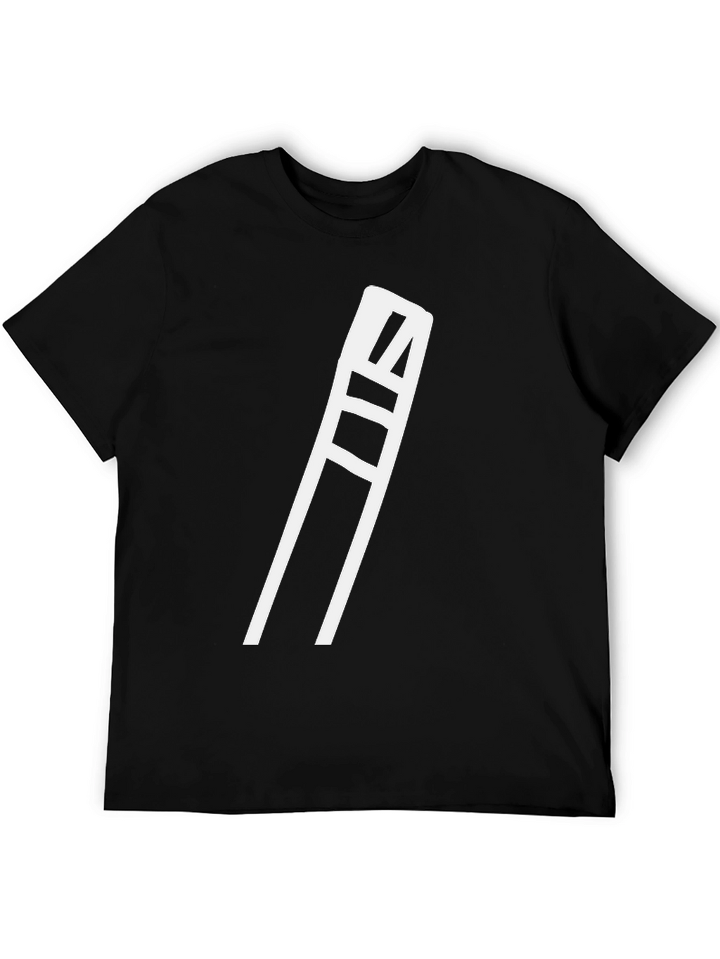 Mens Black Graphic Tee - White Ladder Design