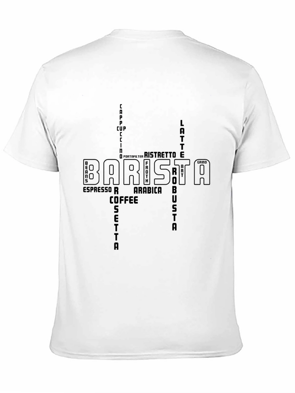 Barista Word Art T-Shirt - Coffee Lover Gift