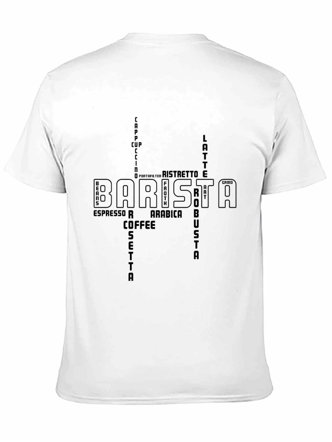 Barista Word Art T-Shirt - Coffee Lover Gift