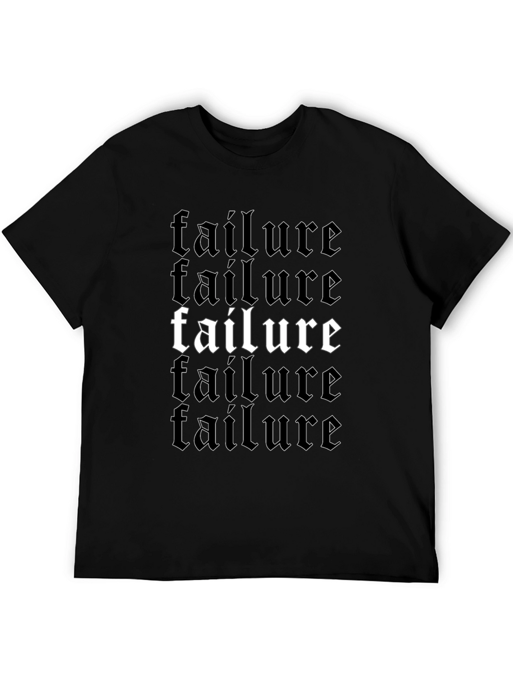 Failure Graphic Print Black T-Shirt