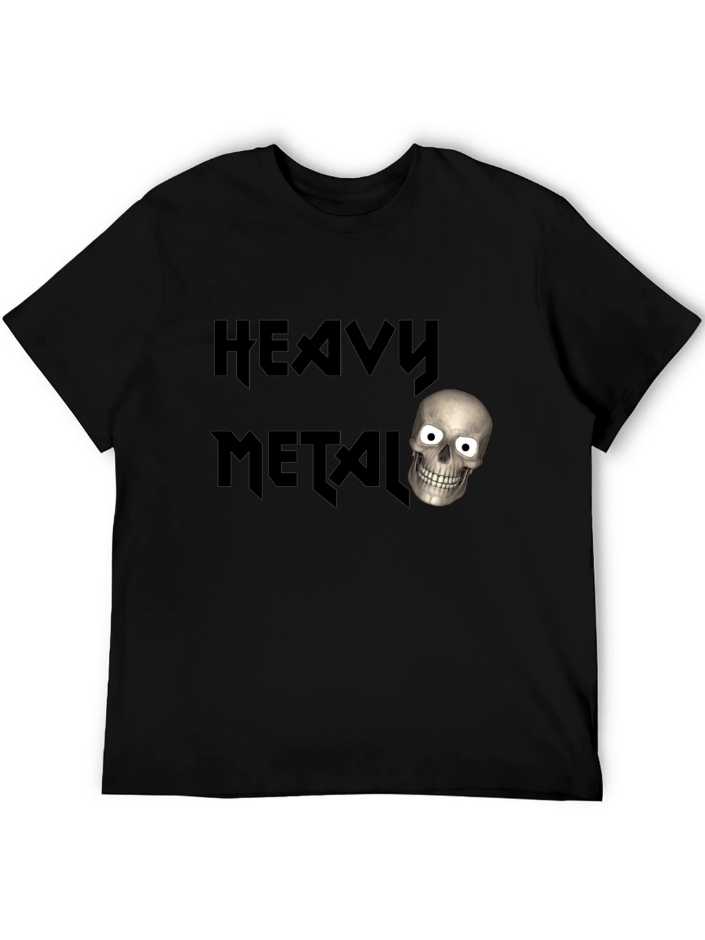 Heavy Metal Skull T-Shirt - Black