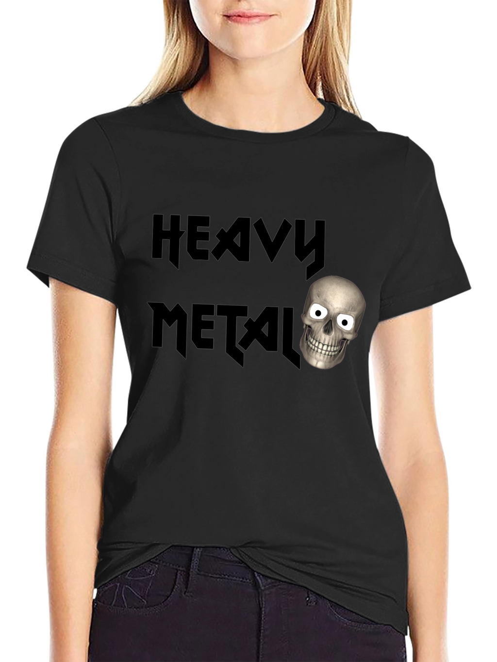 Heavy Metal Skull T-Shirt - Black