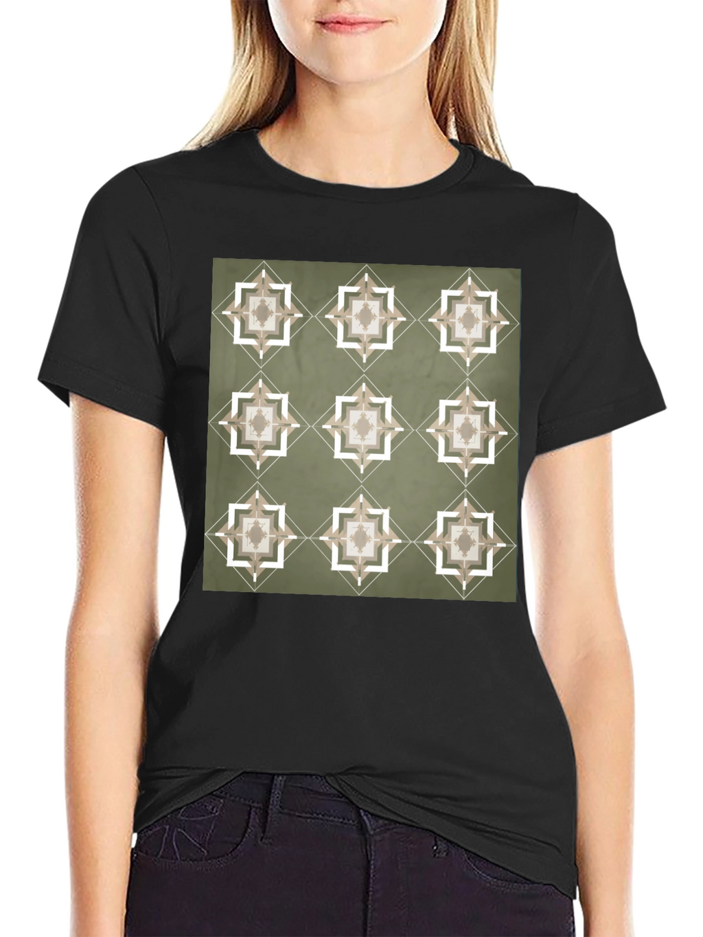 Geometric Pattern T-Shirt - Stylish Casual Wear