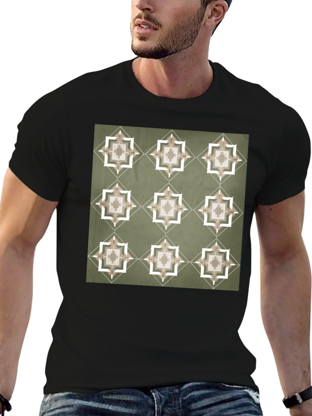 Geometric Pattern T-Shirt - Stylish Casual Wear