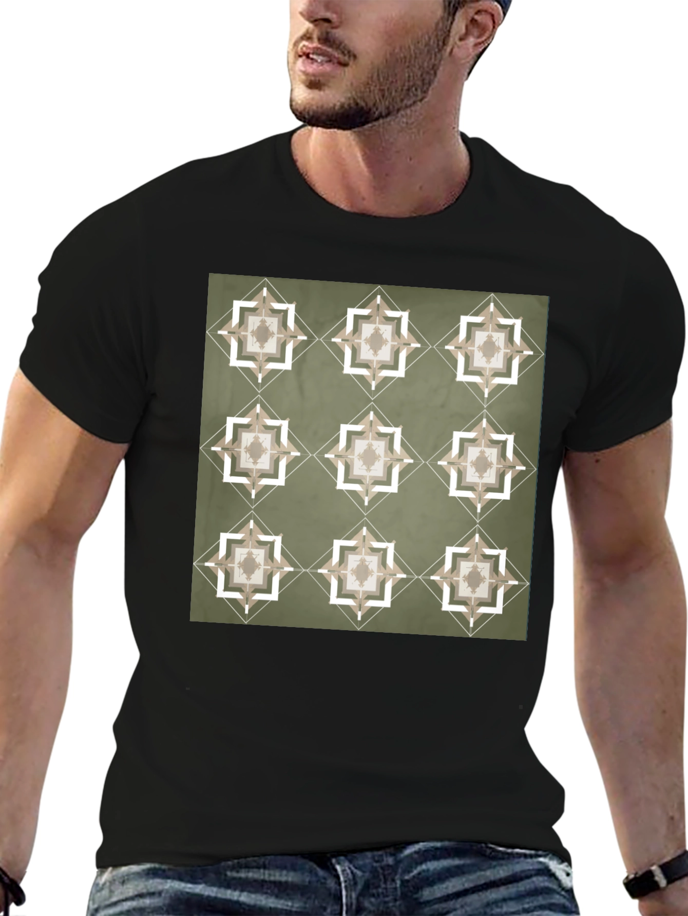 Geometric Pattern T-Shirt - Stylish Casual Wear
