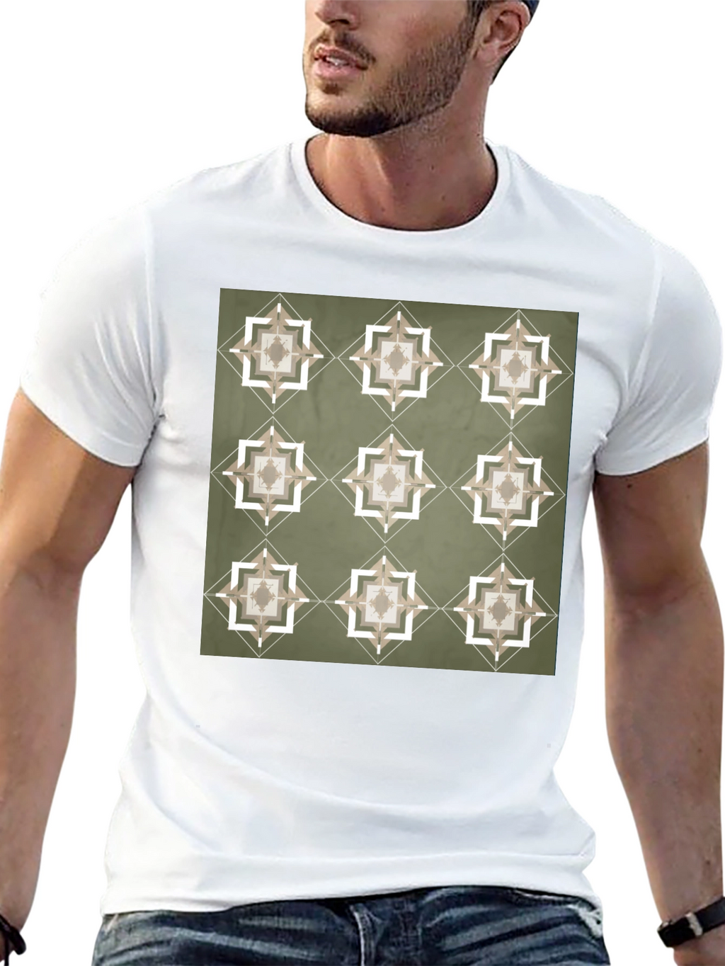 Geometric Pattern T-Shirt - Stylish Casual Wear