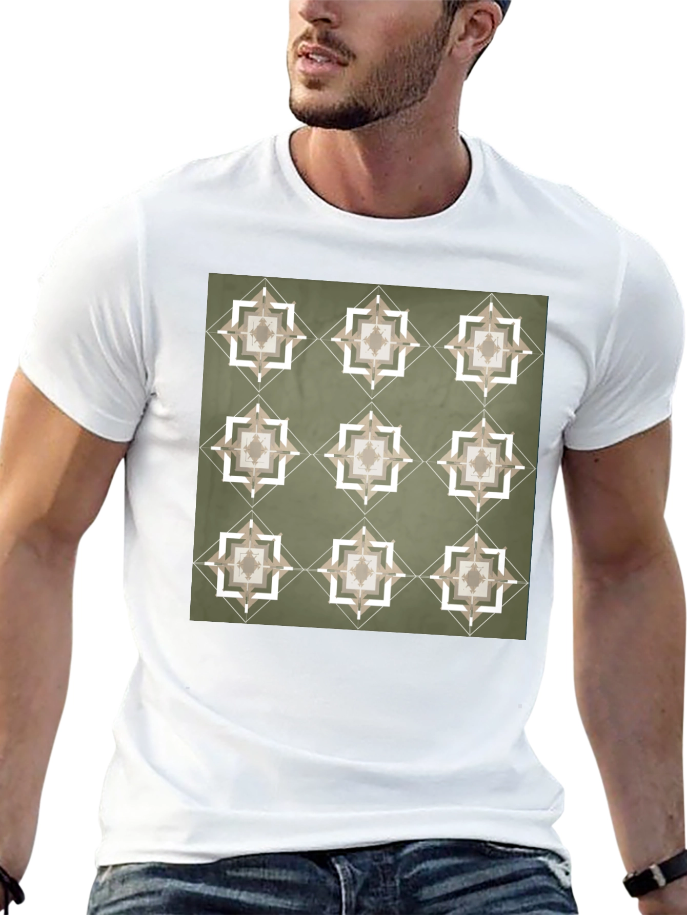 Geometric Pattern T-Shirt - Stylish Casual Wear