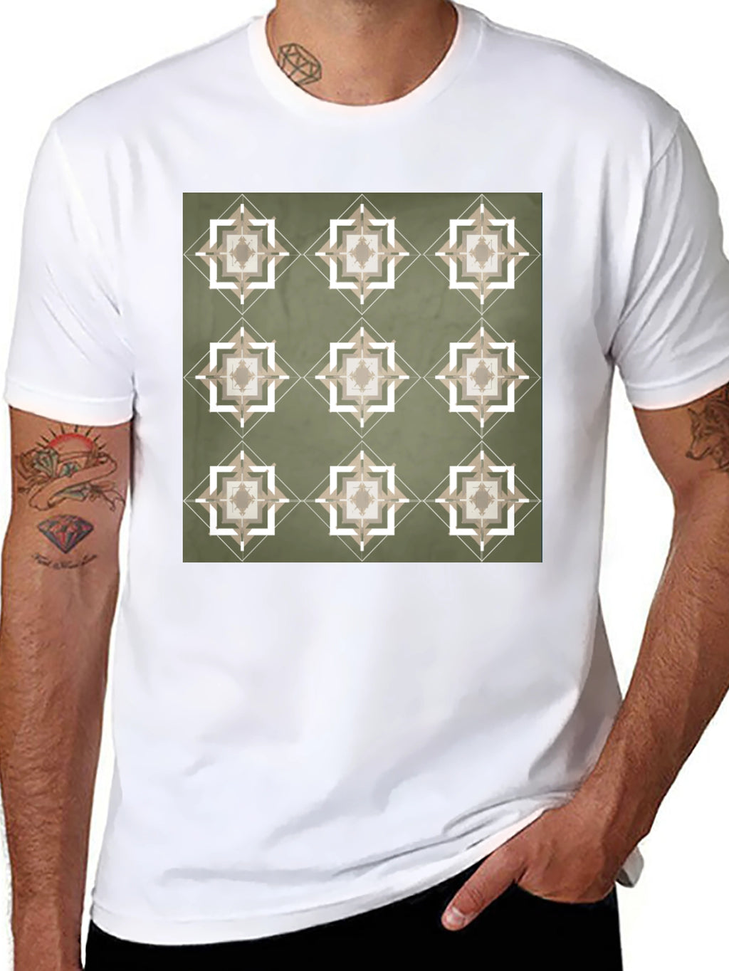 Geometric Pattern T-Shirt - Stylish Casual Wear