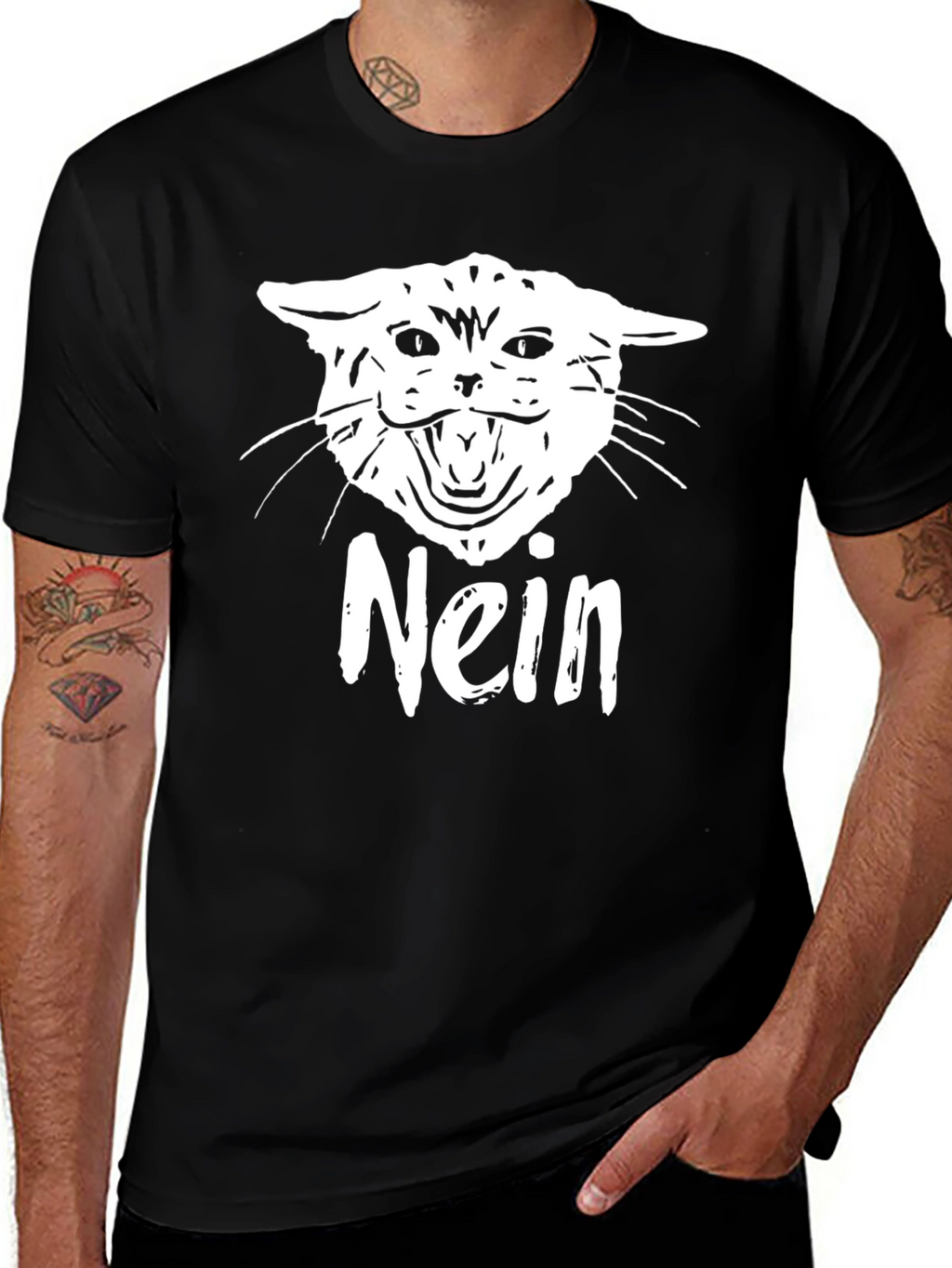 Nein Cat Meme T-Shirt - Funny Graphic Tee