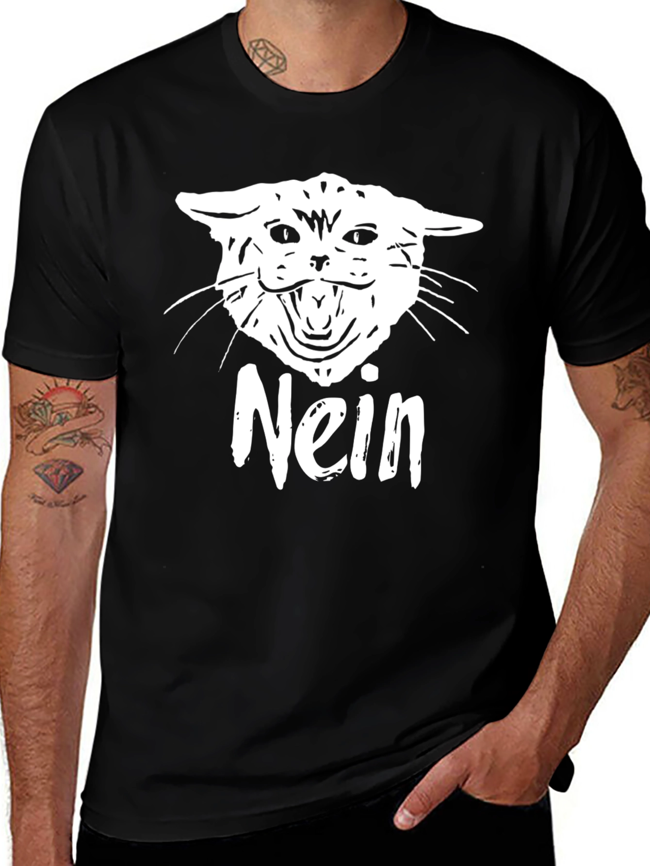 Nein Cat Meme T-Shirt - Funny Graphic Tee