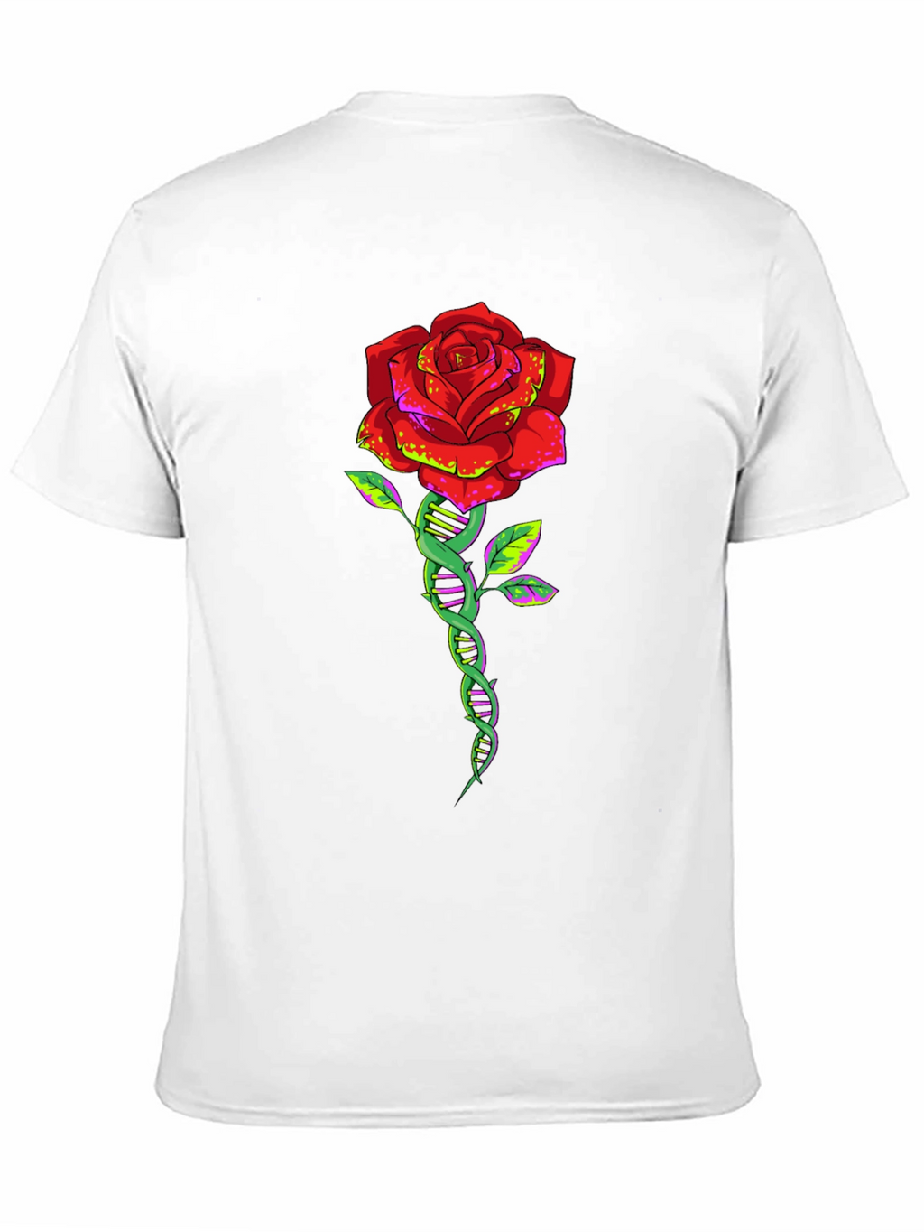 DNA Rose Graphic Tee - Black Cotton T-Shirt