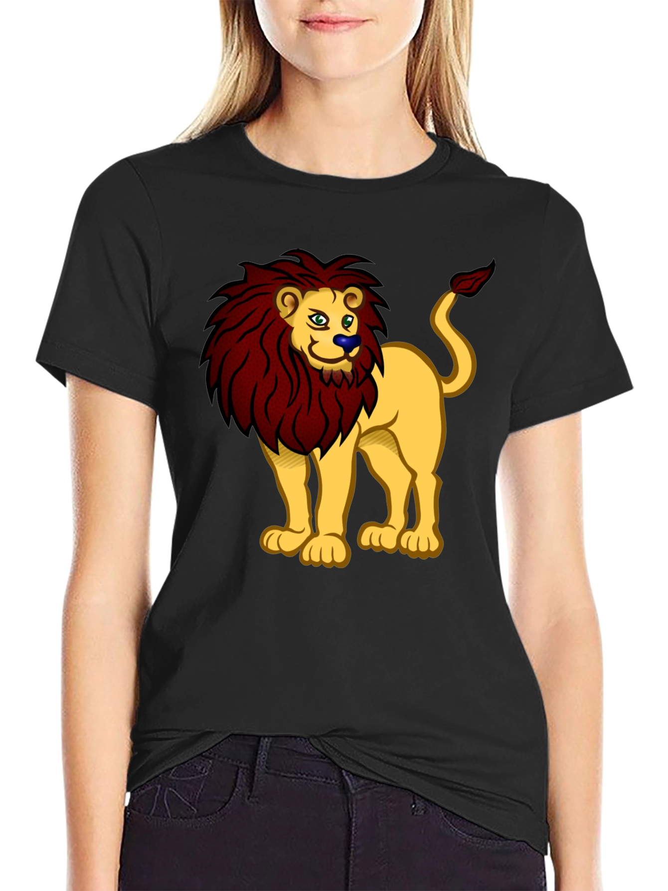Lion Cartoon Graphic Tee - Cool Animal Design