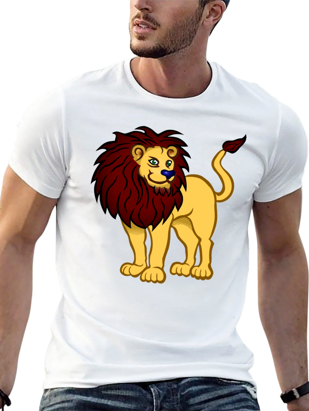 Lion Cartoon Graphic Tee - Cool Animal Design