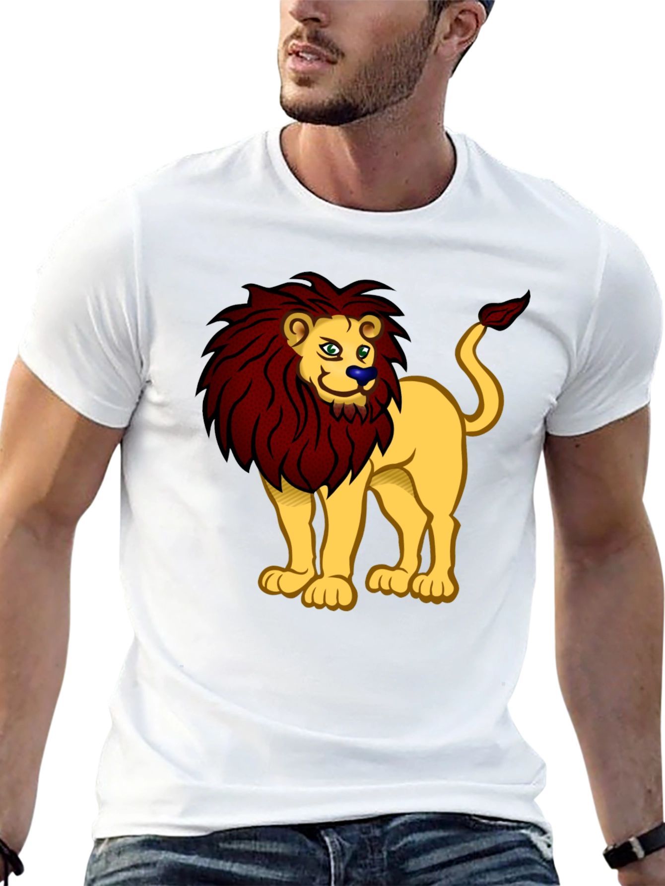Lion Cartoon Graphic Tee - Cool Animal Design