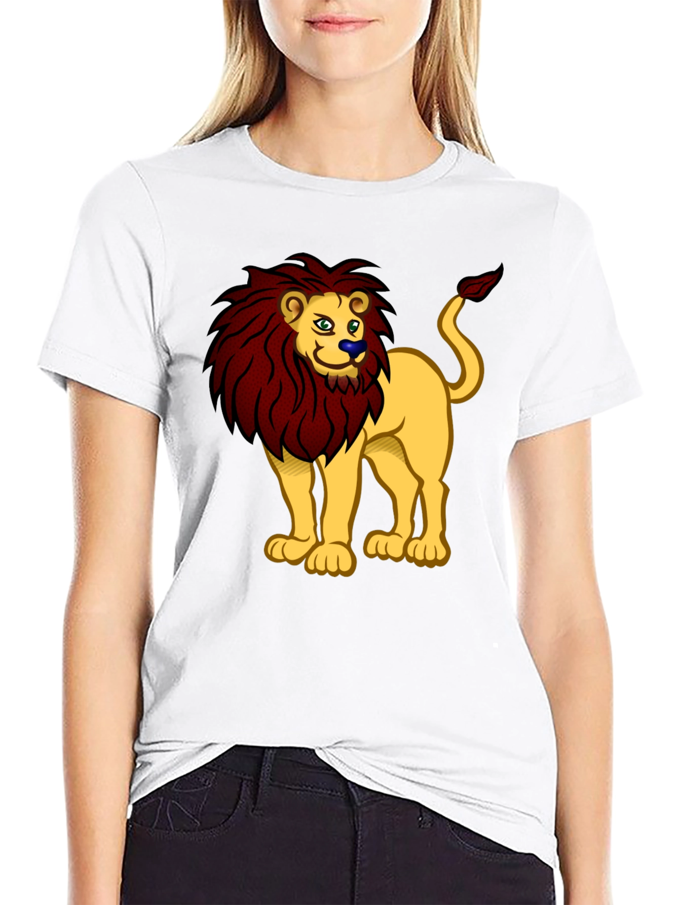Lion Cartoon Graphic Tee - Cool Animal Design