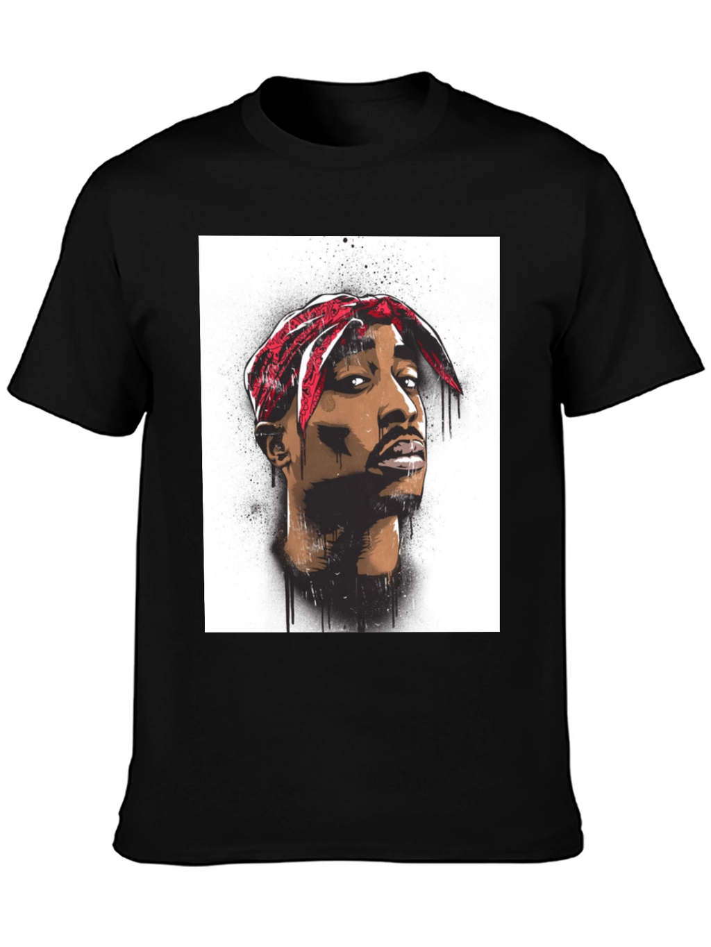 Tupac Graphic Tee - Black Cotton Blend