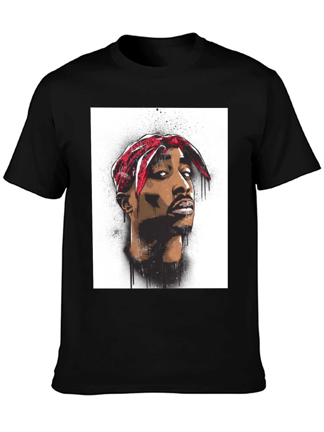 Tupac Graphic Tee - Black Cotton Blend