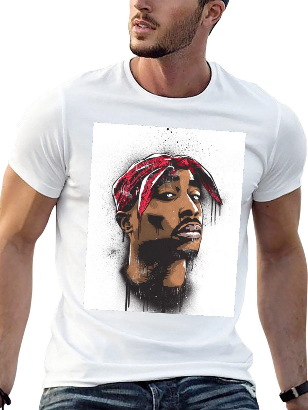 Tupac Graphic Tee - Black Cotton Blend