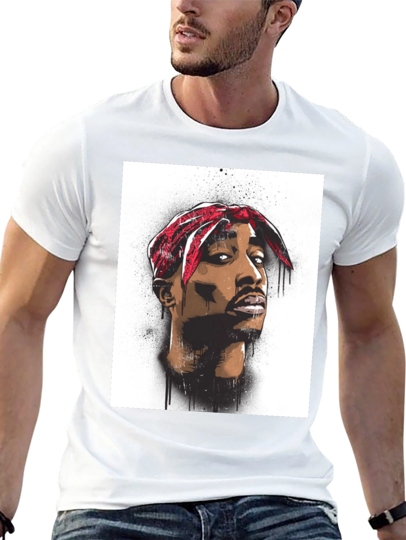 Tupac Graphic Tee - Black Cotton Blend