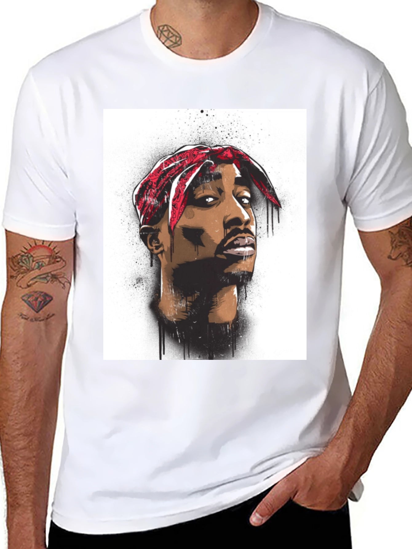Tupac Graphic Tee - Black Cotton Blend