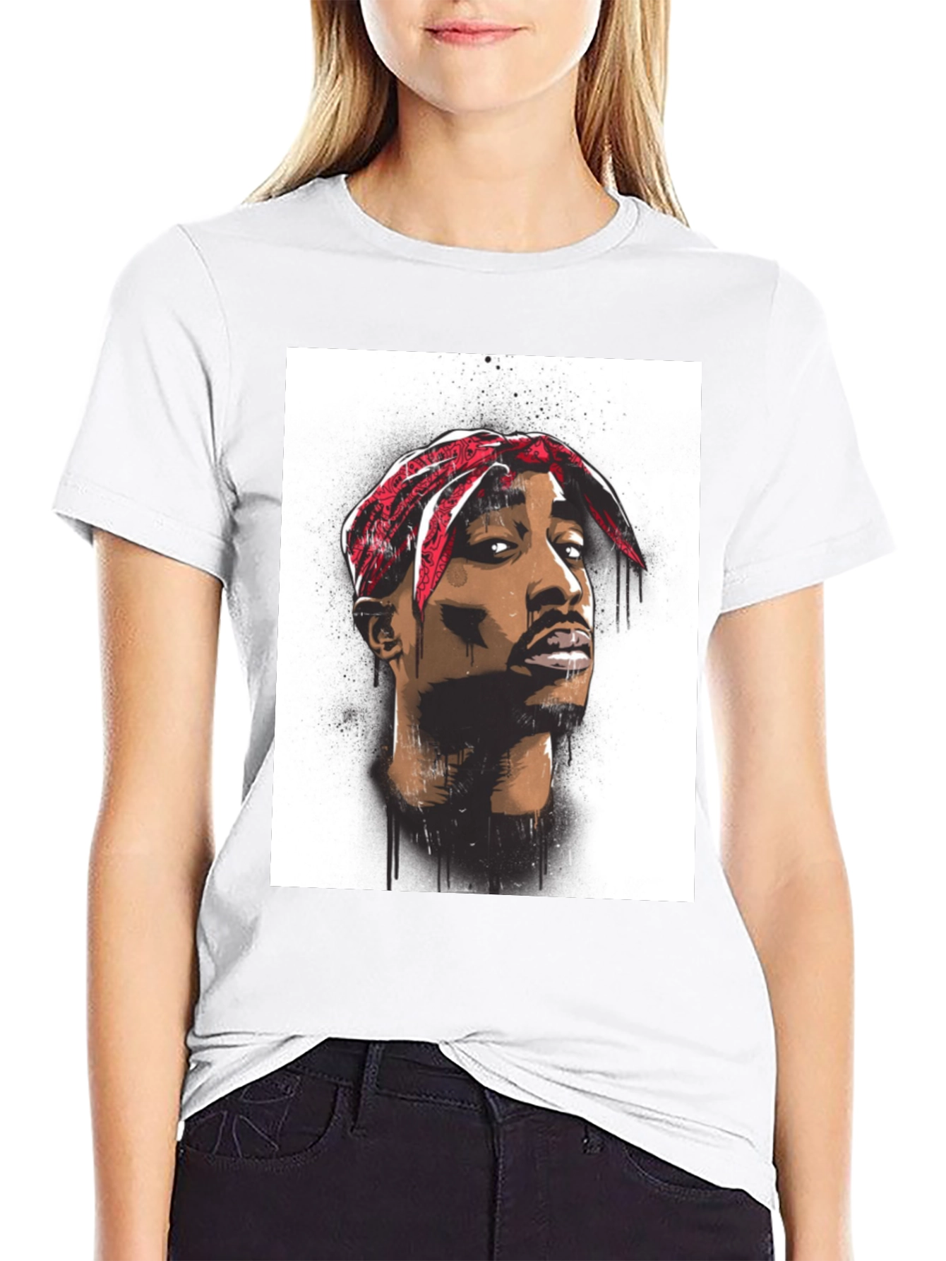 Tupac Graphic Tee - Black Cotton Blend