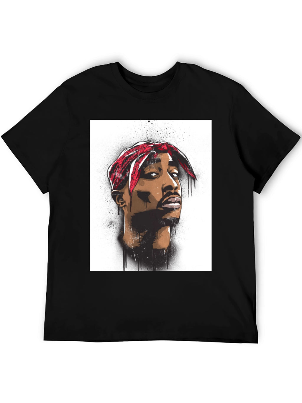 Tupac Graphic Tee - Black Cotton Blend
