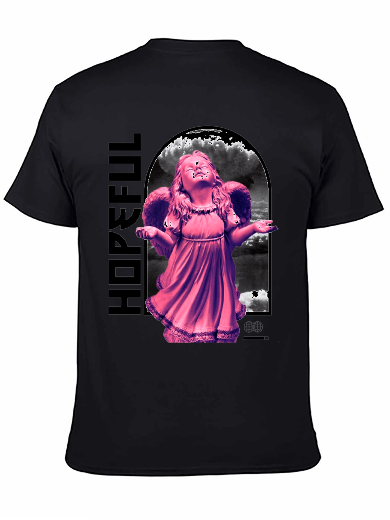 Hopeful Angel Graphic T-Shirt - Black