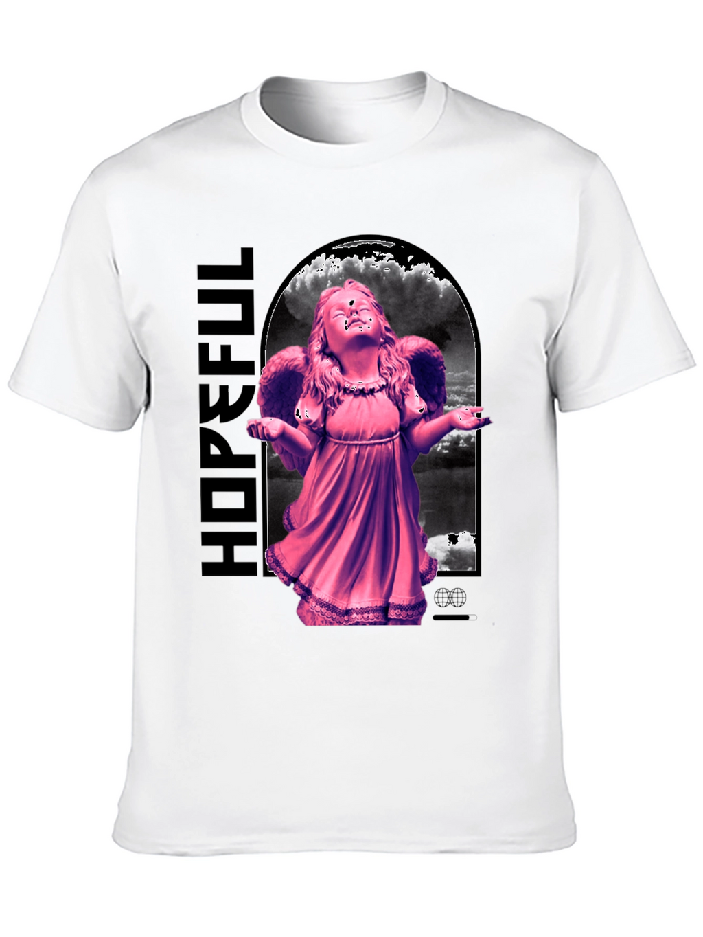 Hopeful Angel Graphic T-Shirt - Black