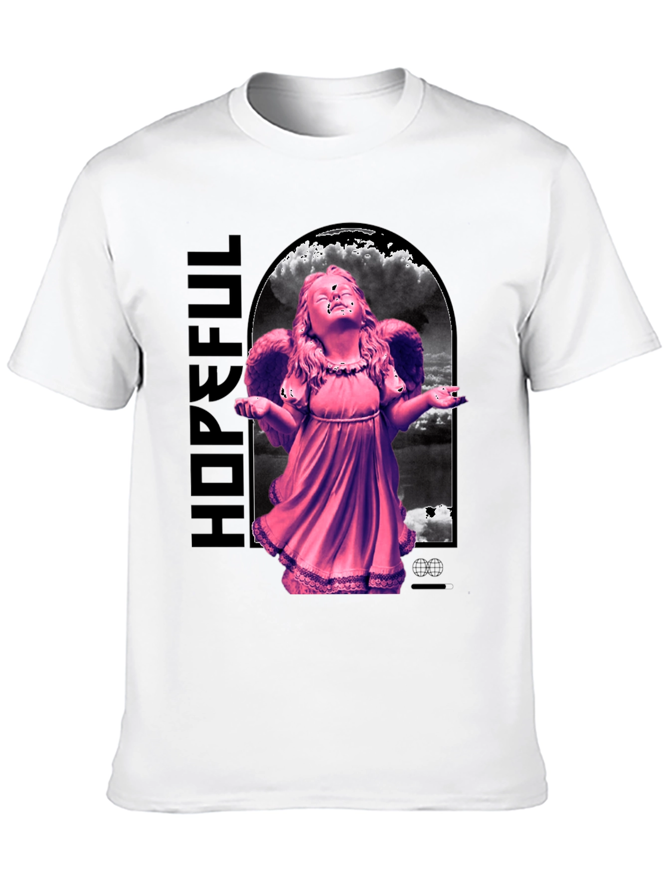Hopeful Angel Graphic T-Shirt - Black