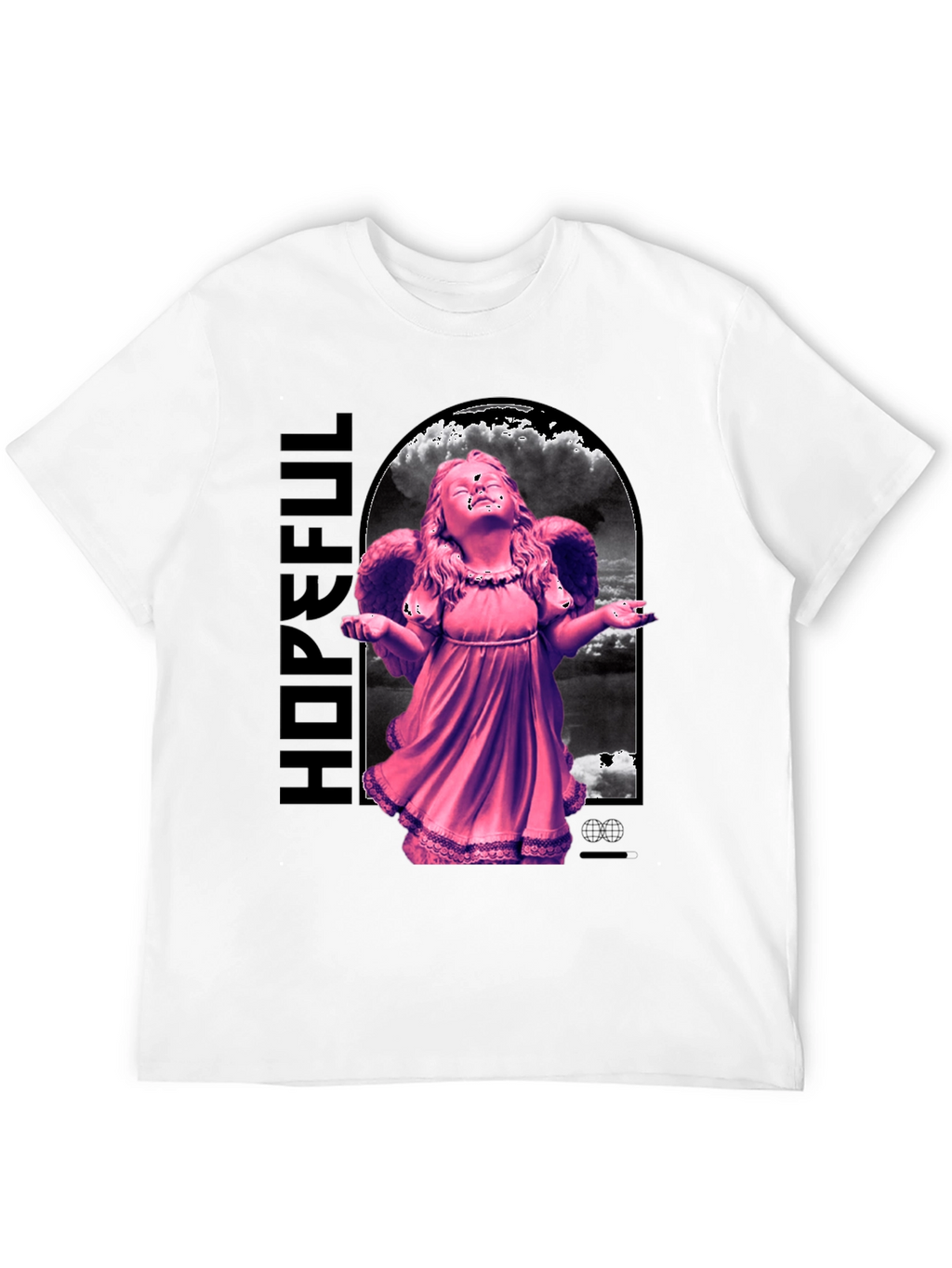 Hopeful Angel Graphic T-Shirt - Black