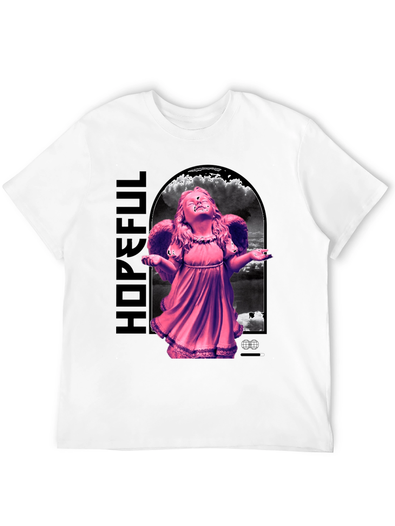 Hopeful Angel Graphic T-Shirt - Black