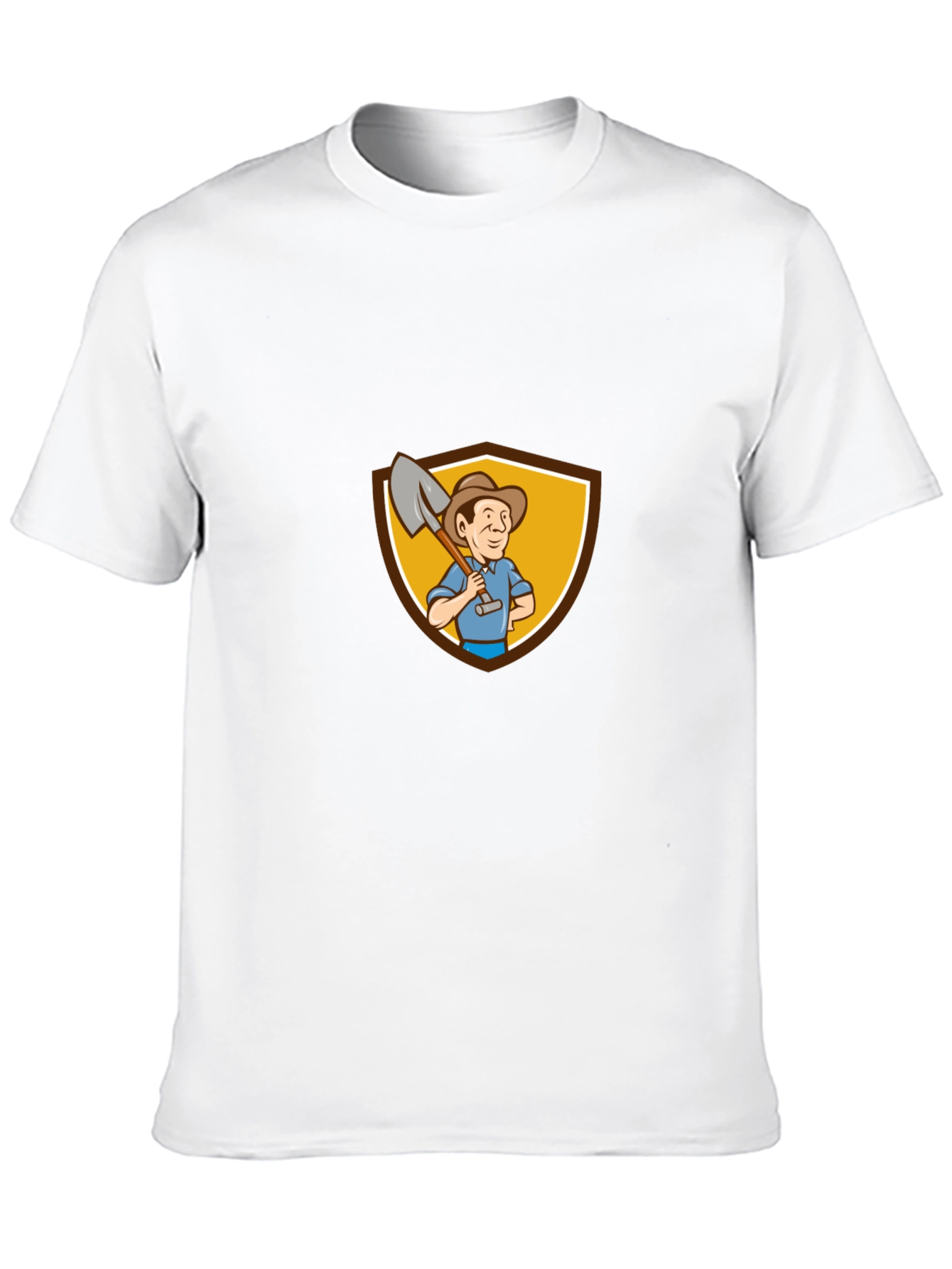 Gardener Cartoon Graphic Tee - Black Cotton T-Shirt